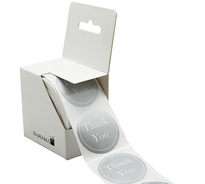 STICKER SEAL THANK YOU-Silver Circle