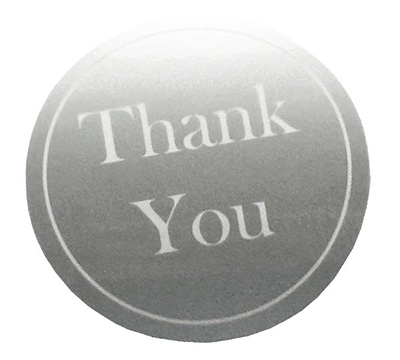 STICKER SEAL THANK YOU-Silver Circle #2