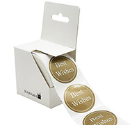 STICKER SEAL BEST WISHES-Gold Circle