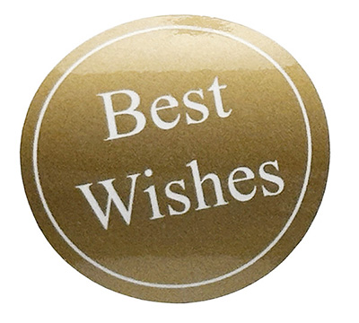 STICKER SEAL BEST WISHES-Gold Circle #2