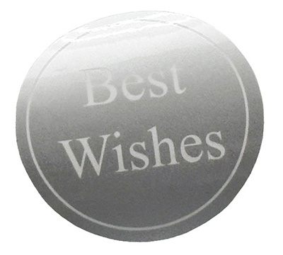 STICKER SEAL BEST WISHES-Silver Circle #2