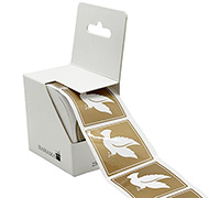 STICKER SEAL DOVE-Gold Square