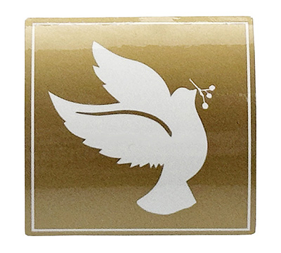 STICKER SEAL DOVE-Gold Square #2