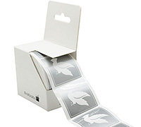 STICKER SEAL DOVE-Silver Square