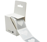 STICKER SEAL HEART-Silver Square