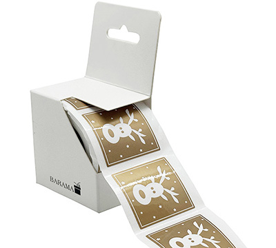 STICKER SEAL REINDEER-Gold Square