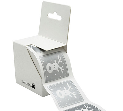STICKER SEAL REINDEER-Silver Square
