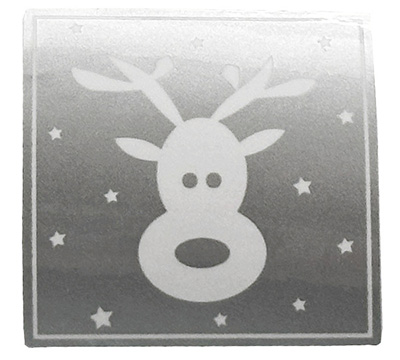 STICKER SEAL REINDEER-Silver Square #2