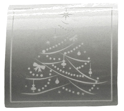 STICKER SEAL XMAS TREE-Silver Square #2