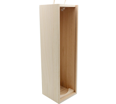 TIMBER SINGLE WINE BOX with solid lid #2