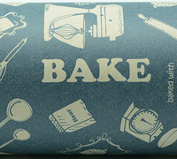 50cm BAKING WRAP White-Washed Navy on Kraft