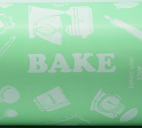 5mt x 50cm BAKING WRAP-White on Mint