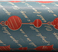 5mt x 50cm BAUBLE NEW WRAP-Washed Navy/Scarlet on Kraft