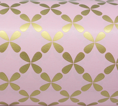 CLOVER WRAP-Gold on Pink