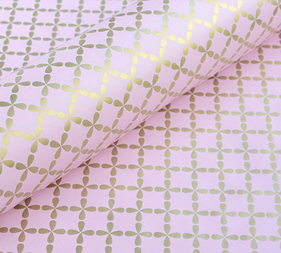 CLOVER WRAP-Gold on Pink #2