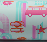 10mt x 50cm COMBI WRAP-Tangerine-Pink-Tiffany on White