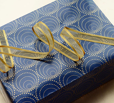 CIRCLES WRAP-Gold on Navy #3