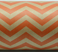 9cm CHEVRON WRAPBAND-Tangerine on Kraft
