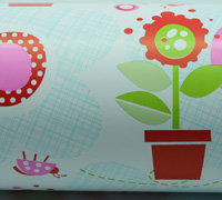 50cm FLOWER POT WRAP-Scarlet/Pink/Lime/Tiffany on White