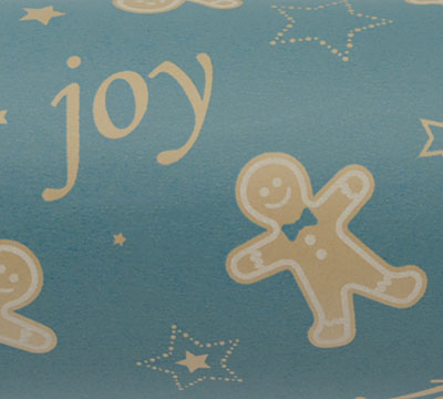 GINGIE WRAP-Denim-White on Brown Kraft