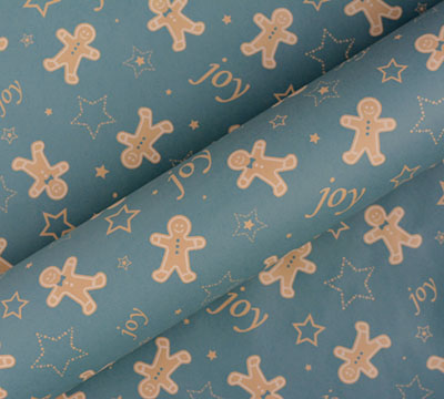 GINGIE WRAP-Denim-White on Brown Kraft #2