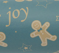 GINGIE WRAP-Denim-White on Brown Kraft