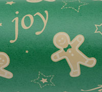 GINGIE WRAP-Green-White on Brown Kraft
