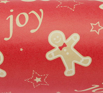GINGIE WRAP-Scarlet-White on Brown Kraft