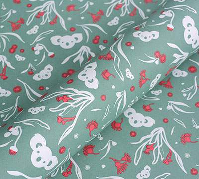 KOALA WRAP-Sage-Scarlet on White Kraft #2