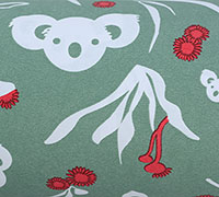 KOALA WRAP-Sage-Scarlet on White Kraft
