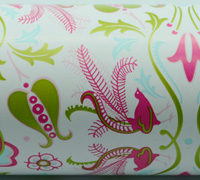 LYREBIRD WRAP-Hot Pink/Tiffany/Chartreuse on White