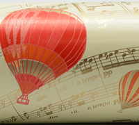 MUSICAL BALLOON WRAP-Cream-Red-Orange-Gold