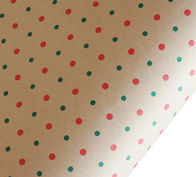 MINI DOTS WRAP-Red-Green on Brown Kraft #2