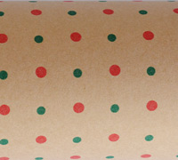 MINI DOTS WRAP-Red-Green on Brown Kraft