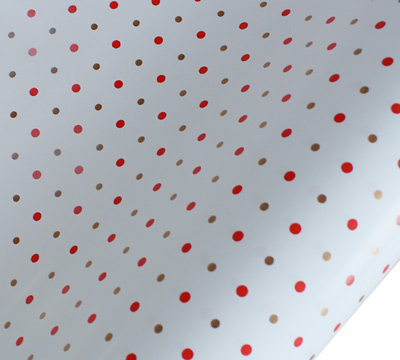 MINI DOTS WRAP-Red-Gold on White #2