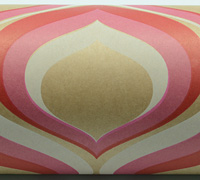 9cm RETRO WRAPBAND-Scarlet-Candy Pink-White on Kraft