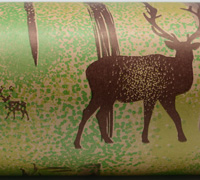50cm REINDEER MIST WRAP-Mocha-Emerald-Chartreuse on Kraft