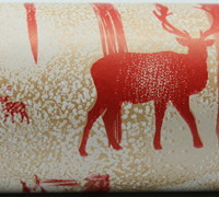 5mt x 50cm REINDEER MIST WRAP-Scarlet-White on Kraft