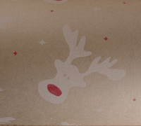 RUDOLPH WRAP-White-Red on Brown Kraft