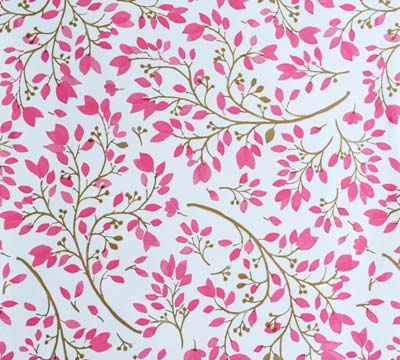 SPRING BLOSSOM WRAP-Pink-Gold on White #2