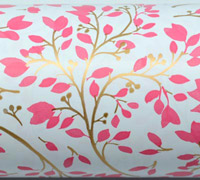 SPRING BLOSSOM WRAP-Pink-Gold on White