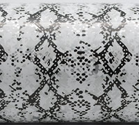 5mt x 50cm SNAKESKIN WRAP-Grey-Black-Silver on White