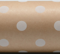 5mt x 50cm SPOT WRAP-White on Kraft