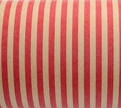 SLIMLINE STRIPE WRAP-Red on Kraft
