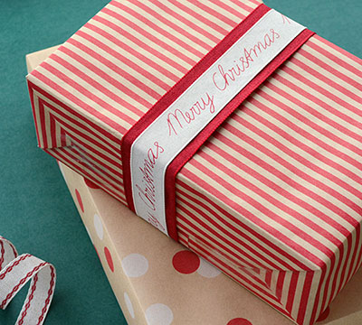 SLIMLINE STRIPE WRAP-Red on Kraft #3