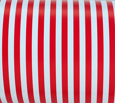 50cm SLIMLINE STRIPE WRAP-Red on White