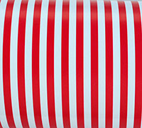 50cm SLIMLINE STRIPE WRAP-Red on White