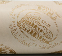 TRAVEL WRAP-Gold on White on Kraft