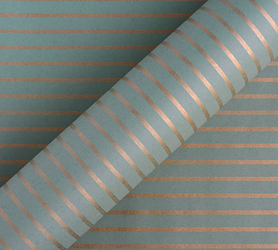 THIN STRIPE WRAP-Sage-Gold on Kraft #2
