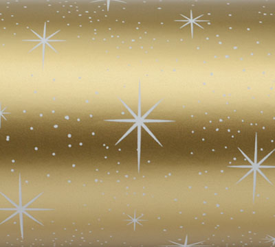 TWINKLING STAR WRAP-Metallic Gold on White